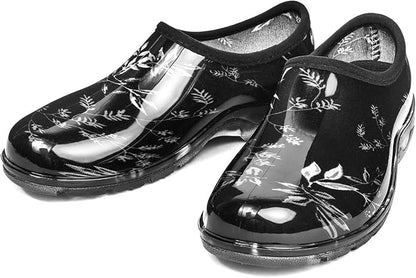 DKSUKO Waterproof Garden Shoe for Women Outdoor Slip-On Rain Boots Short Ankle Work Shoes and Garden Clogs with Comfort Insole