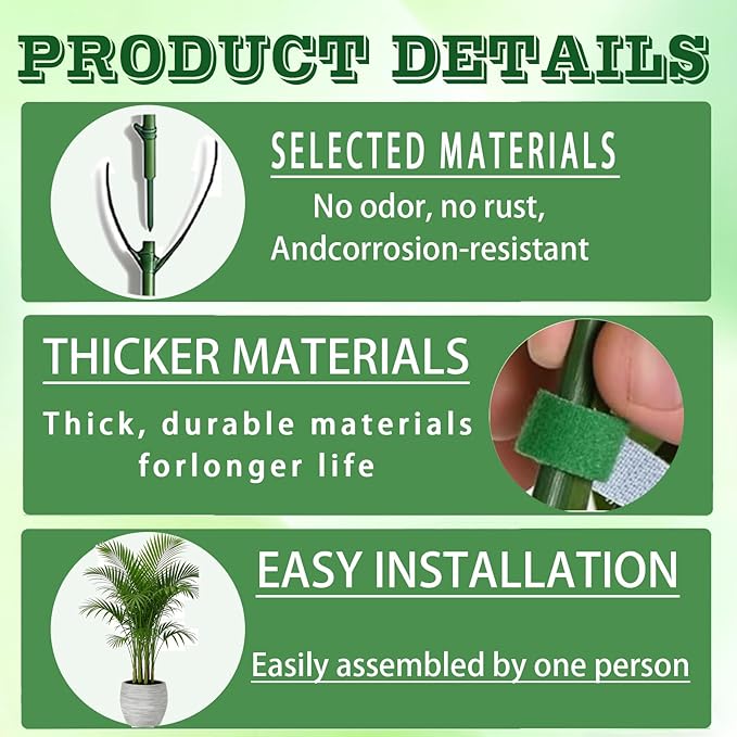 10 Pack Lndoor Outdoor Plants Stackable Monstera Plant Support,Plant Support Stakes,2026 New Plant Stakes For Lndoor And Outdoor Plants Use,Garden Stakes For Climbing And Potted Plants,Plant SticksFor