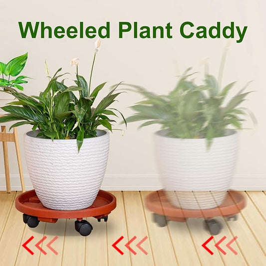13” Plant Caddy with Wheels Round Rolling Plant Stand for Indoor and Outdoor Use, 200lbs Heavy Duty Rolling Dolly for Patio, Lawn & Garden