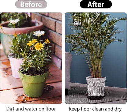 TITE 3 Pack Plant Saucer Heavy Duty Sturdy Drip Trays for Indoor and Outdoor (10 Inch, Black)