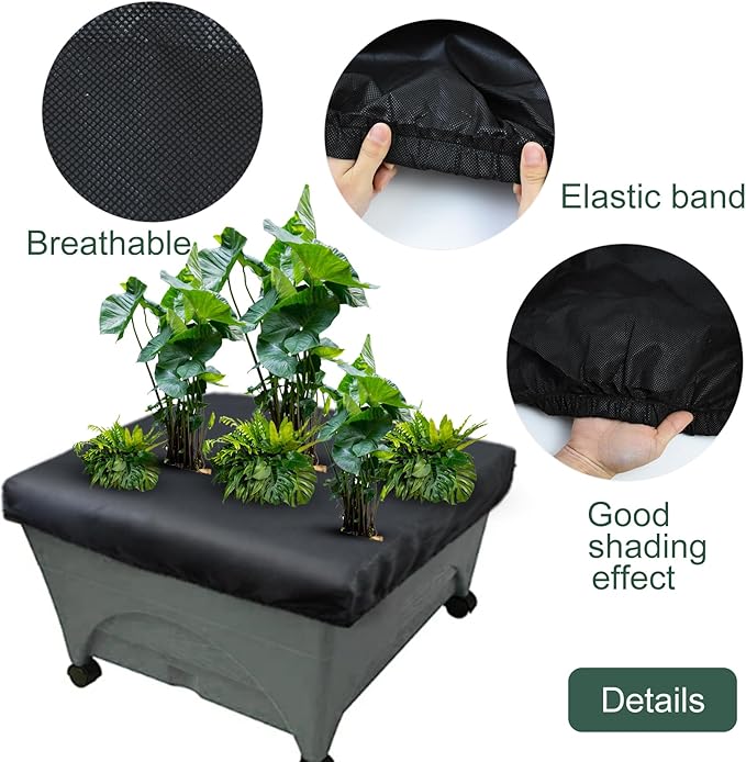 2 Pack City Pickers Replacement Mulch Cover, 20" x 24" Black Planter Box Cover with Elastic City Picker Raised Bed Cover for Garden Planters Boxes (Black)