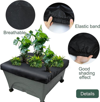 2 Pack City Pickers Replacement Mulch Cover, 20" x 24" Black Planter Box Cover with Elastic City Picker Raised Bed Cover for Garden Planters Boxes (Black)