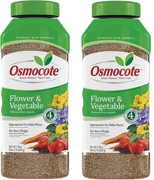 Osmocote 4 Month 14-14-14 Slow Release Vegetable & Flower Plant Food Fertilizer, 2 Lbs. - Pack of (2)