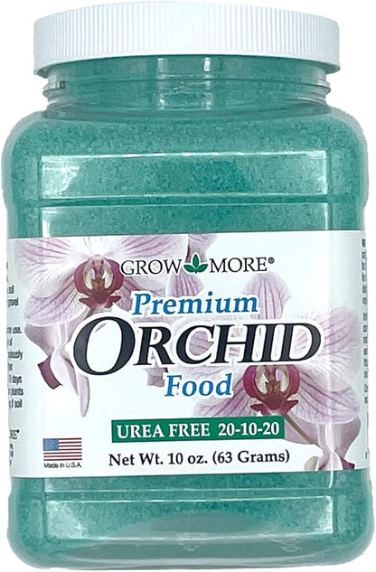 Grow More Premium Urea Free 20-10-20 Orchid Food Fertilizer - 10oz of Water Soluble Orchid Fertilizer for Longer, Healthier, and More Beautiful Blooms Year Round