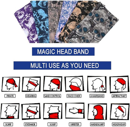 6-Pack Balaclava Face Mask for Men & Women - UV Protection Neck Gaiter, Multi-Use Cycling Mask & Breathable Headband