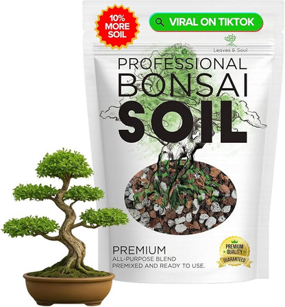 Bonsai Soil Premium All Purpose Blend | Pre-Mixed Ready to Use for Fast Drainage | Large 2.2 Quarts | Lava, Limestone Pearock, Calcined Clay and Pinebark | Made in USA