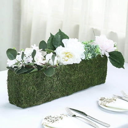 Efavormart 23.5" Rectangle Preserved Moss Planter Box Moss Covered Planters with Inner Lining