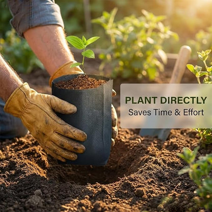 gardtree Plant Nursery Bags 5.5" * 6.3" 400PCS, Non-Woven Plant Grow Bags Fabric Seedling Starter Bags for Vegetable Flower Fruit Saplings Tree, Home Garden Supply