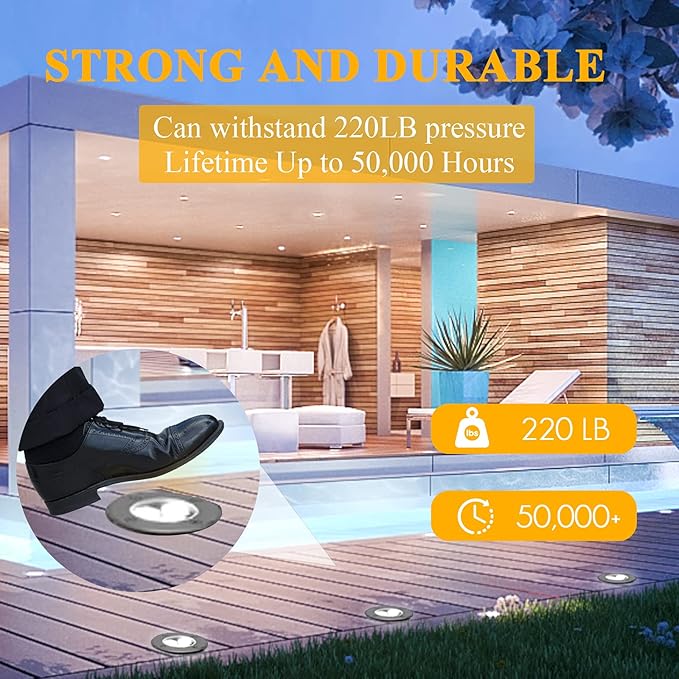 Low Voltage Landscape Lighting In-ground Light LED Well Lights 3W 12V 24V Outdoor Landscape Light Waterproof IP67 Pathway Driveway Deck Step Fence Garden Lights