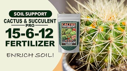 Fertilizer Commercial Grade | Cactus & Succulent Pro 15-6-12 | 3 Pounds | Custom Professional Mix Blend | Low-Nitrogen Blend | 10–12 Month Controlled Release | Micronutrients for Cacti & Succulents