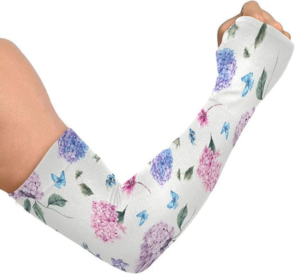 Wamika Gardening Sleeves Spring Globe Daisy Flowers Farm Sun Protective Arm Sleeves with Tumb Hole