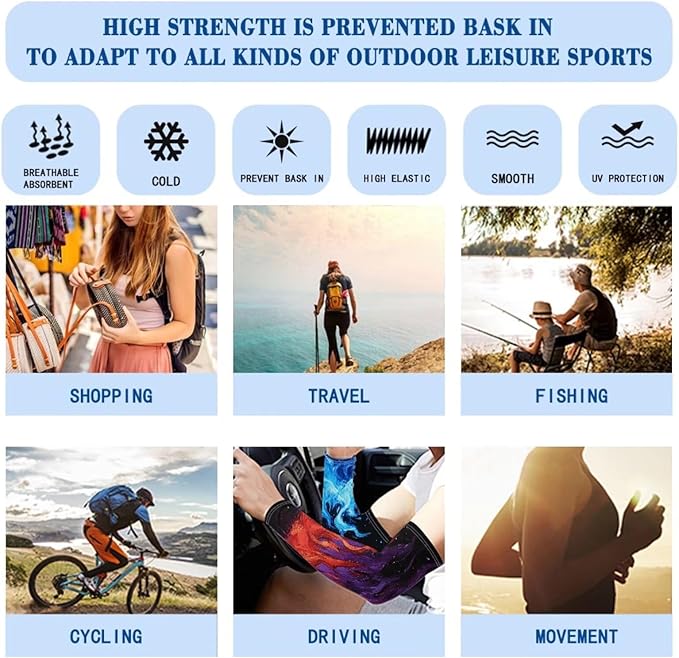 Binienty Unisex Arm Sleeves for Driving, Golf, Cycling, Sports, UV Protector Cooling Arm Sleeves Cover