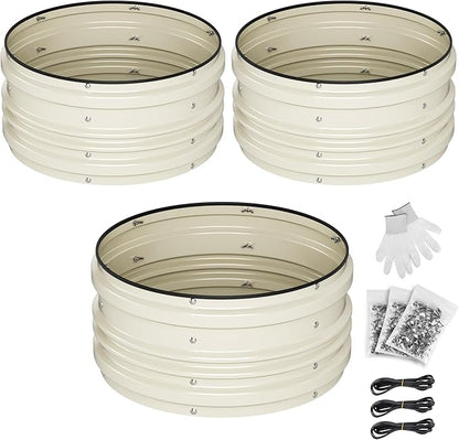 WORKPRO 3Pcs 2x2x1ft Galvanized Raised Garden Bed Set, Rust & Corrosion Protection, Easy Assembly, Safe Edge, Ideal for Vegetables & Flowers, White