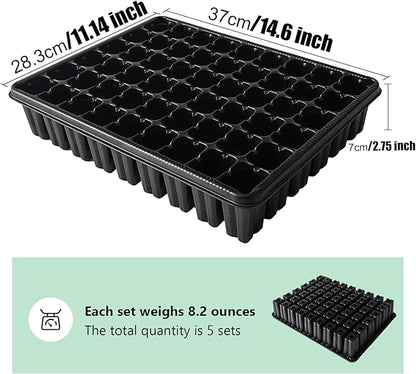 54 Cell Seed Starter Trays, 2.8" Deep Plug Tray Seedling for TD377 Nursery Tray, Super Thick Reusable Trays for Easy Transplantation (11.14inch ×14.6 inch, 5-Pack)