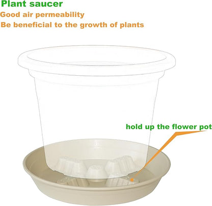 4 Pack Plant Saucer 10 inch, 8 12 14 17 inch, Plant Stand Plastic Plant Saucers for Indoors Outdoor, Heavy Duty Flower Plant Risers for Inside Pots, Pot Saucers for Plants, Grow Bags Saucers