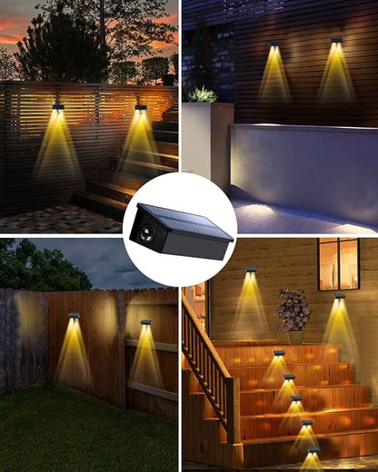 Solar Fence Lights Outdoor Waterproof LED Spot Lens for Step, Wall, Deck, Patio, Yard, Rail, Garage, Pool, Stair, Walkway, Garden Landscaping Enhanced Security Easy Install Warm White 12 pack