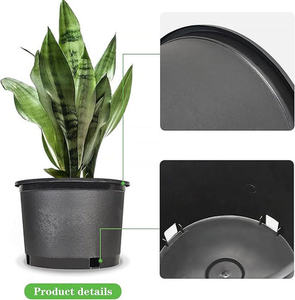 Planter Nursery Pots 2 Gallon Pots for Plants, Injection Molded Plastic Nursery Pots, 9 inch Plant Container 1.2 Gal Liquid Volume 10-Pack