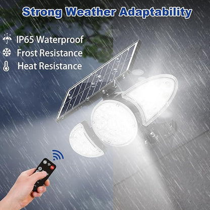 EMANER Solar Motion Lights Outdoor | Remote Control Brightest Flood Light Outside Dusk to Dawn, Waterproof Solar Security Spot Lights 5 Modes for House Wall Mount Backyard Garden, 2Pack