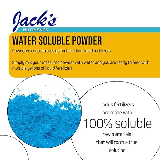 Jack's Classic Nutrients 15-0-0 Part B Calcium Nitrate Water-Soluble Fertilizer for Calcium Uptake and Strong Leaf Growth in Continuous Liquid Feed Programs, 25lbs