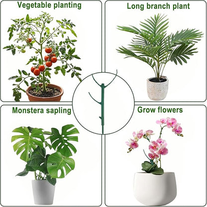 5 PCS Stackable Twig, Stackable Plant Support Stakes, Monstera Plastic Support Structures for Indoor & Outdoor Plants, Potted Plants, Flower Other Climbing Plants(Green, 10 Pack, 11."L)