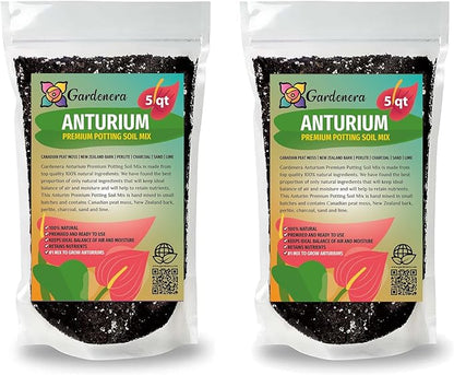 Gardenera Anthurium Planting Soil - Nurture Your Plants with a Premium Potting Mix - 10 QUARTS