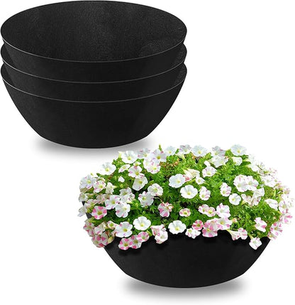 Non-Woven Fabric Plant Grow Bags Replacement 4Pack 12inch Coco Liner Window Basket,Trough Shaped Wall and Deck Mount Planters,Round Hanging Basket