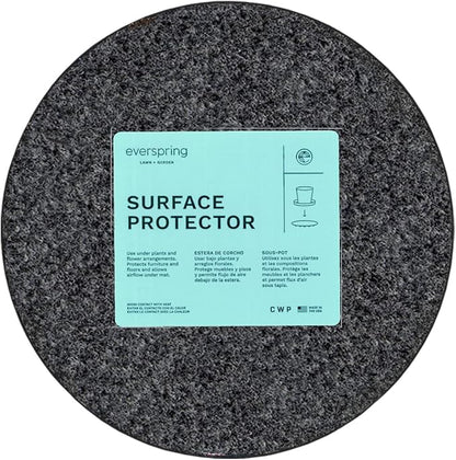 Curtis Wagner Plastics Corp. MA-600 Fabric Plant Mat (6" Diameter, Charcoal Gray, 5-Pack) - Round Fabric Plant Coasters - Use as Planter, Coaster or Pads for Your Arts & Crafts