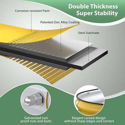 Raised Garden Bed Kit, 4x2x1ft Galvanized Planter Box with Rubber Safety Edging, Metal Garden Beds for Vegetables, Flowers, Herbs, Backyard & Patio (Cream Yellow)