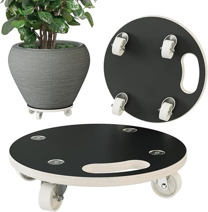 Bamworld Plant Caddy with Wheels 15 Inch Heavy Duty Rolling Plant Stand for Large Potted Plants 550 lbs Capacity Plant Dolly with Wheels Plant Rollers Base for Indoor Outdoor Large Planter Flower Pot