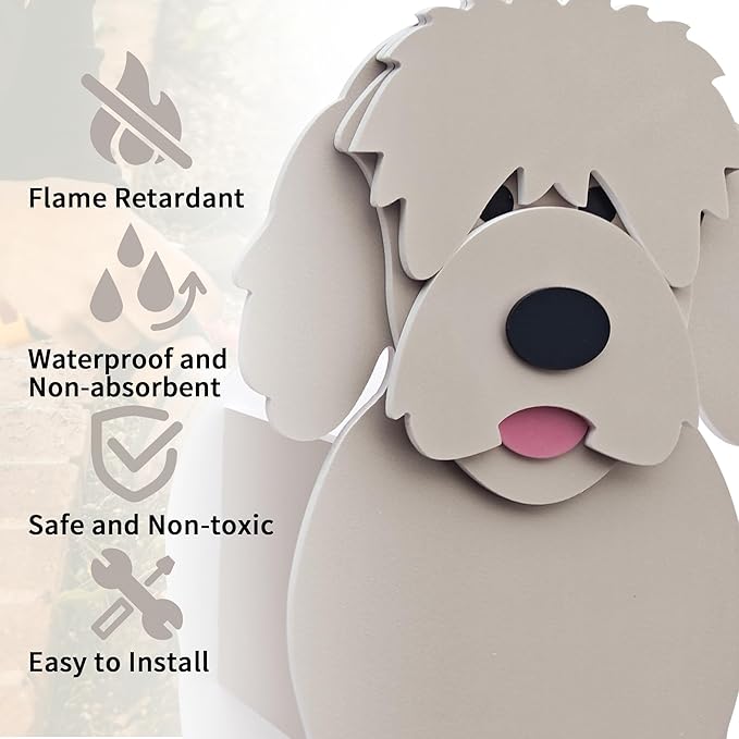 Golden Dou Dog Planter, Cute Animal Shape Flower Planters, Plant Pots for Indoor/Outdoor Garden Decor, Unique Gifts/Souvenirs for Pet Lovers