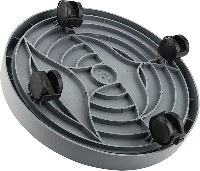 JOIKIT 4 Pack 13 Inch Round Plant Caddy with 4 Lockable Wheels, 132 Lbs Capacity Heavy Duty Rolling Plant Stand, Wheeled Planter Saucer Tray Trolley for 11.8 Inch Planter Pot Indoor Outdoor, Grey