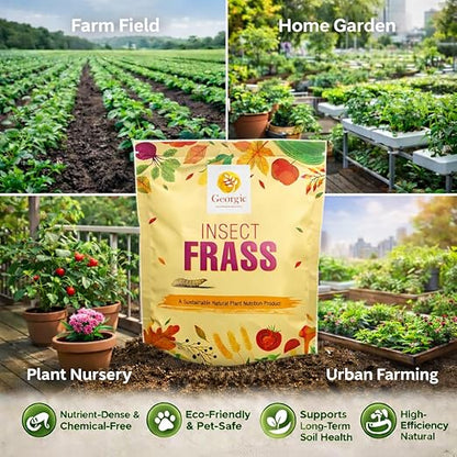 Organic Insect Frass Fertilizer – All Purpose Plant Food & Soil Amendment, Enhances Soil Health, Root Development & Plant Growth – Ideal for Houseplants, Flowers, Vegetables & Lawns (3 lb)