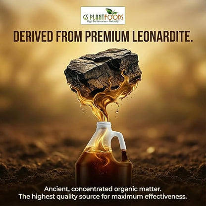 GS Plant Foods Humic Acid Soil Amendment – Leonardite-Derived Liquid Concentrate for Improved Soil Structure & Nutrient Availability – OMRI Listed for Organic Use – 1 Gallon