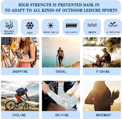 Binienty Unisex Arm Sleeves for Driving, Golf, Cycling, Sports, UV Protector Cooling Arm Sleeves Cover