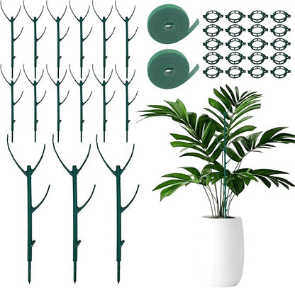15 Pack Stackable Plant Support Stakes, Climbing Plant Support Pole, Philodendron Garden Stakes for Potted Plants, Plant Holder Stick for Monstera, Pothos