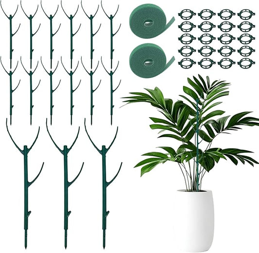 15 Pack Stackable Plant Support Stakes, Climbing Plant Support Pole, Philodendron Garden Stakes for Potted Plants, Plant Holder Stick for Monstera, Pothos