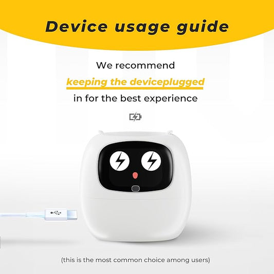 Smart pet Planter Robot Guidance on Plant Care with Emojis, Adorable Plant Companion with Rich Gesture Interaction, Neat Desk Setup Gift (Yellow)