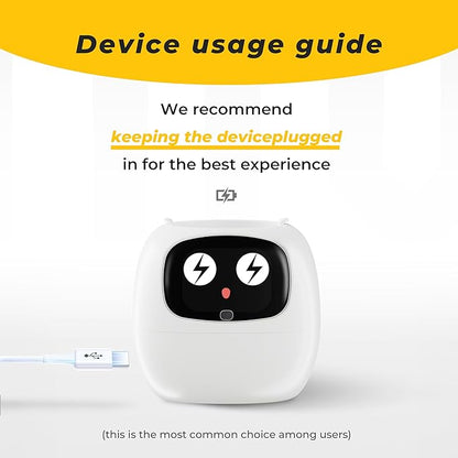 Smart pet Planter Robot Guidance on Plant Care with Emojis, Adorable Plant Companion with Rich Gesture Interaction, Neat Desk Setup Gift (White)