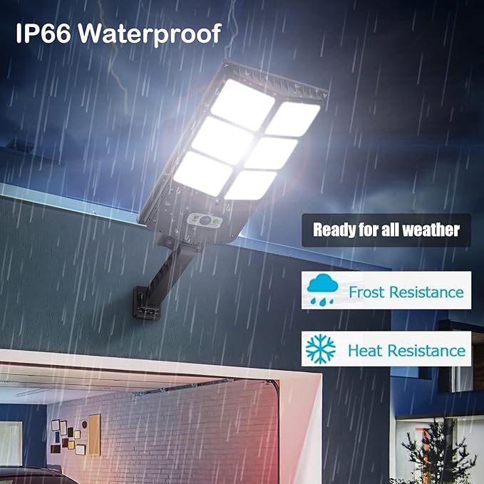 150W Solar Lights Outdoor Waterproof, 8000LM LED Solar Flood Lights Outdoor Motion Sensor with Remote, 3 Modes Solar Lights for Outside Yard, Garden, Path & Parking Lot (4PCS)