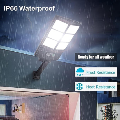 150W Solar Lights Outdoor Waterproof, 8000LM LED Solar Flood Lights Outdoor Motion Sensor with Remote, 3 Modes Solar Lights for Outside Yard, Garden, Path & Parking Lot (4PCS)