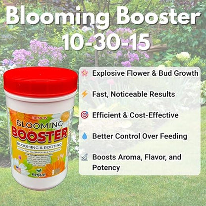 Bloom Booster - Flower Fertilizer for Indoor and Outdoor Plants - Blooming Promoter - Potted Plant Food - Water Soluble Flower Fertilizer - for Roots and Flowers - Tech Grade Raw Materials (1 Pound)
