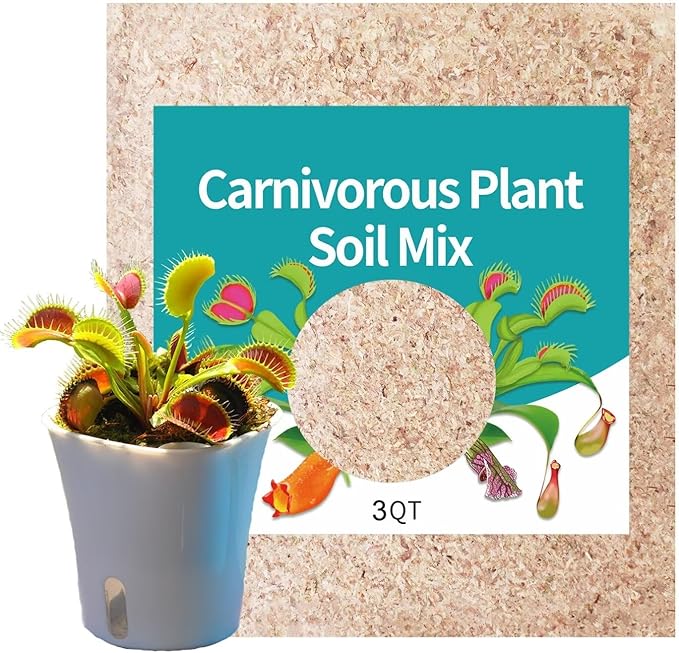 3 Qts Carnivorous Plant Soil Mix, Great Potting Soil for Venus Fly Trap Live Plant, Pitcher Plants, Sundews and Butterworts