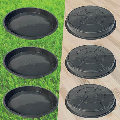 6 Pack Plant Saucer 4 6 8 10 12 14 16 18 20 22 Inch Plastic Plant Tray, Sturdy and Durable Flower Pot Container Accessories Plant Pot Saucers for Indoor and Outdoor (6 Inch, Gray)