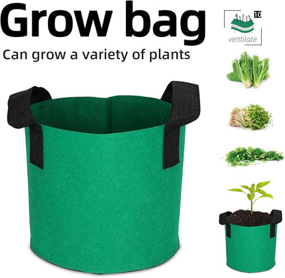 Grow Bags,Growing Pot Bags Garden Grow Bag Indoor Outdoor Fabric Aeration Plant Pot Container Flower Vegetable Pouch (Dark Green,10Gallon)