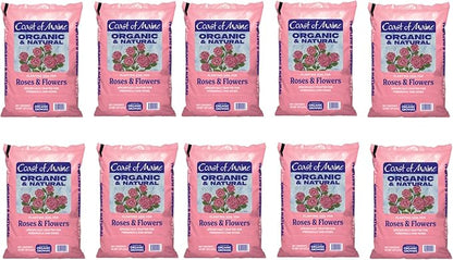 Coast of Maine Roses and Flowers, 20qt (Pack of 10) Organic and Natural Planting Soil for Roses, Annual and Perennial Flowers