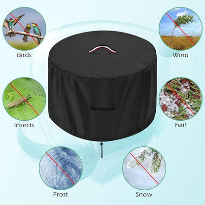 Plant Covers Freeze Protection, 24" Planter Covers Fit 2x2 FT Raised Garden Beds - Heavy Duty Large Pot Cover for Outdoor Winter Frost Cold Weather, Black 25"D x 24"H