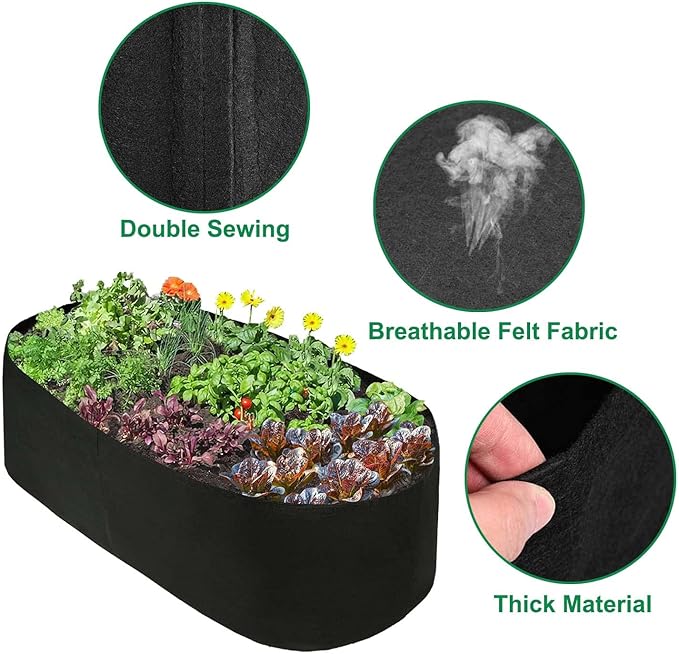 Fabric Raised Garden Bed, 2ft x 4ft Garden Grow Bags Planting Bed Rectangle Garden Containers for Vegetables Plants Flowers Outdoor