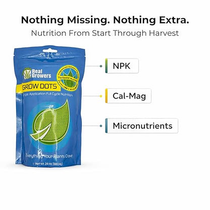 Real Growers Grow Dots Classic 75g – Single Application Programmed Release Nutrients for Small Soilless Grows