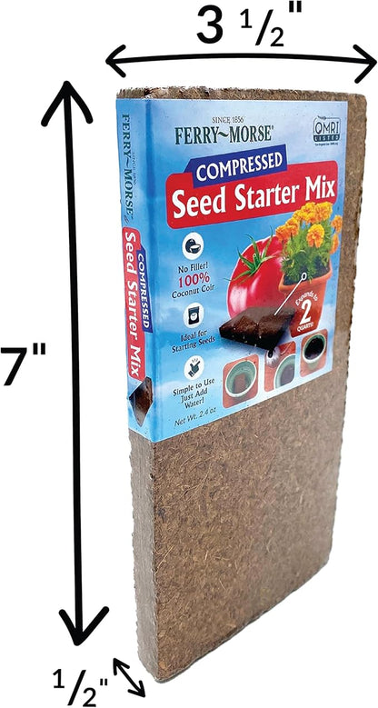 Ferry Morse Seed Starter Mix - Organic, Compressed, Seedling Soil Mix - 24 Pack/48 Qt - Coco Coir