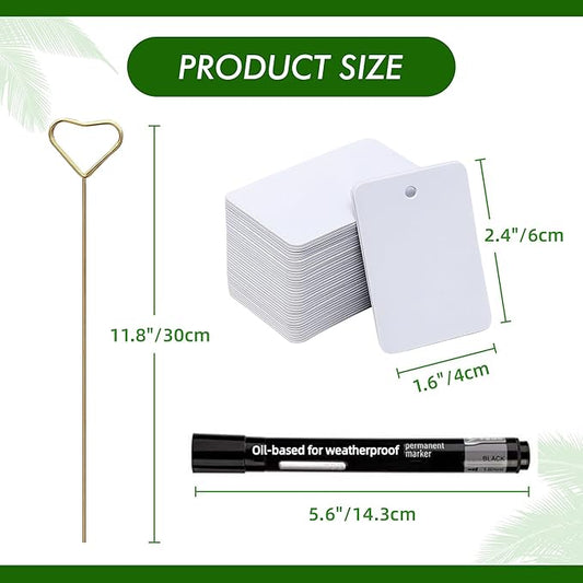 Plant Labels Kit, 20 PCS 12'' Copper Plant Tags Stakes with 40 PCS 1.97'' x 3.54'' Reusable Garden Labels Outdoor Waterproof Plus Marker Pen